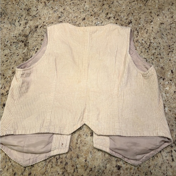 Vintage 90s Y2K Merona Cream Corduroy Vest with Brown Buttons - Picture 6 of 6